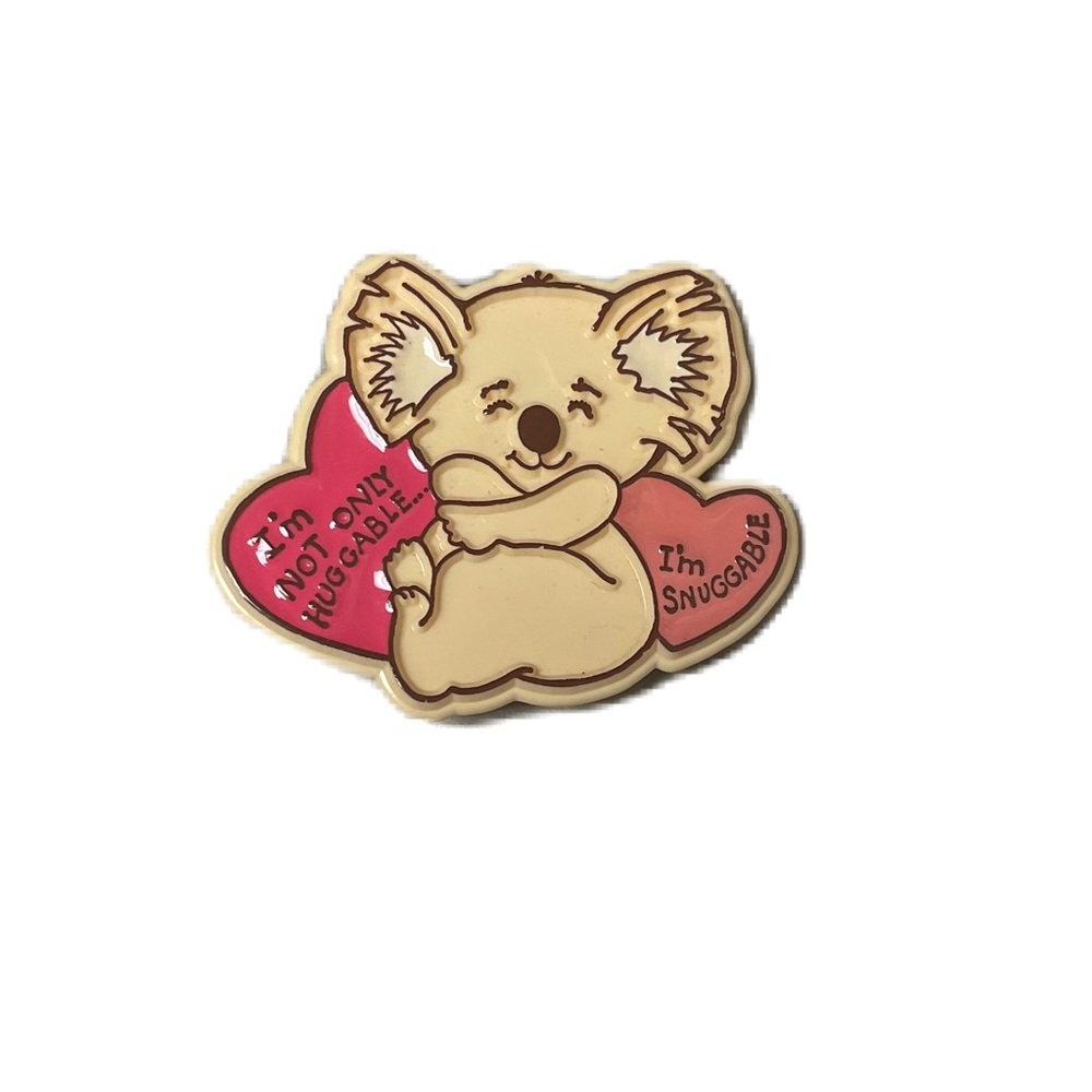 Vintage 1981 C M Paula Koala Heart Pin I’m Not Only Huggable I’m Snuggable EUC